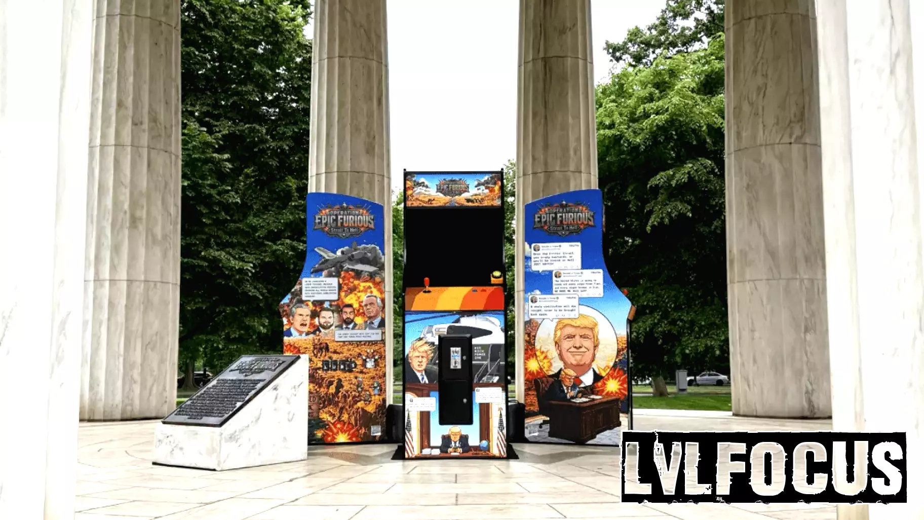 Trump, Iran war arcade-style video game installed on National Mall
