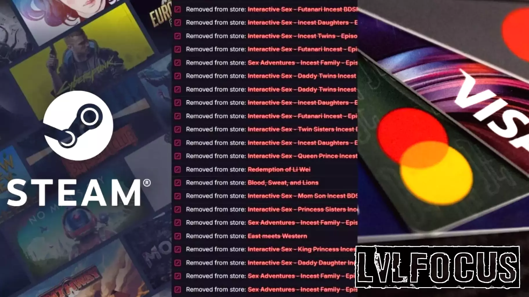 Visa and Mastercard Under Fire for Influencing Game Content on Steam