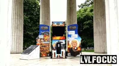 Trump, Iran war arcade-style video game installed on National Mall